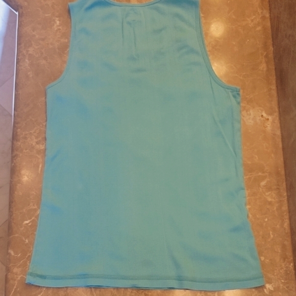 Lady Footlocker Aqua Micro-ribbed Sleeveless Tank Top, XL - Picture 3 of 7